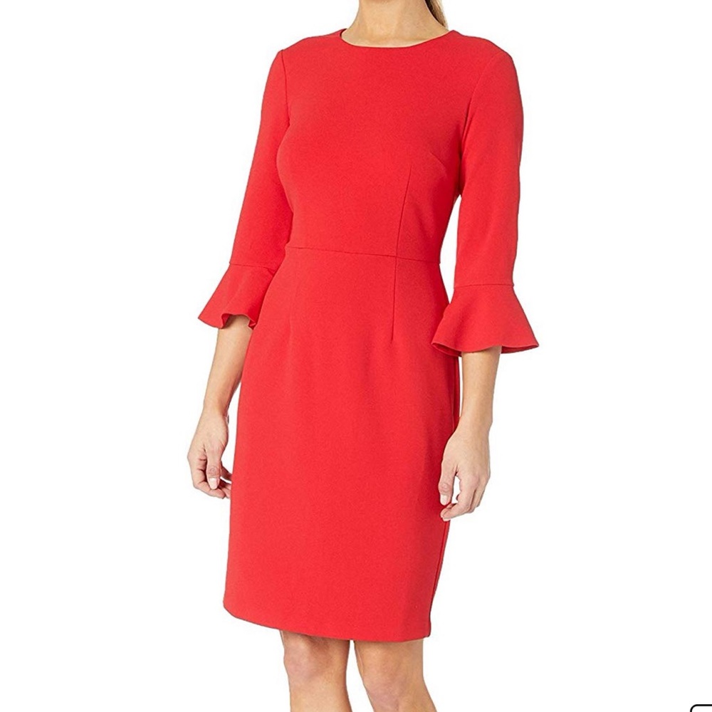 Donna Morgan Sheath Dress 3/4 Bell Sleeve